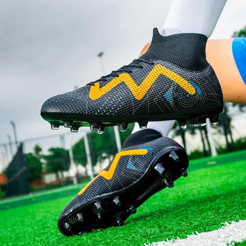 Vista 8 de Zapatos de fútbol profesionales para hombre, zapatos de fútbol de césped atléticos, para exteriores para niños grandes AGFG