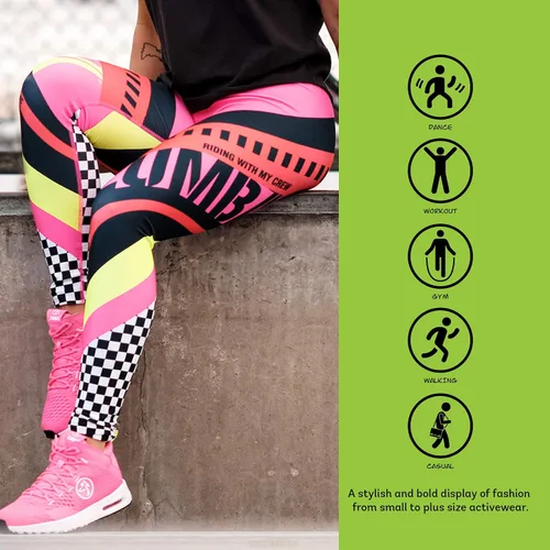 Vista 5 de ZUMBA Leggings de cintura ancha jacquard para entrenamiento de danza para mujer