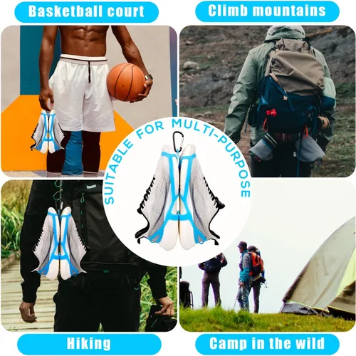 Vista 5 de 2 clips para calzado, soporte de silicona para zapatos para mochila, accesorio deportivo, portador de zapatos para deportes y viajes de montañismo