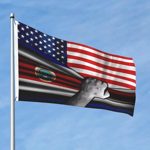 Vista 25 de Bandera de Costa Rica y República Dominicana de 2 x 3 pies, bandera para exteriores, bandera de doble cara, bandera de jardín, bandera de bienvenida