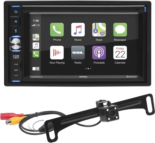 Vista 9 de Sound Storm Laboratories DDCP62 Estéreo para automóvil - Apple CarPlay, doble Din, pantalla táctil capacitiva de 6.2 pulgadas, Bluetooth, sin