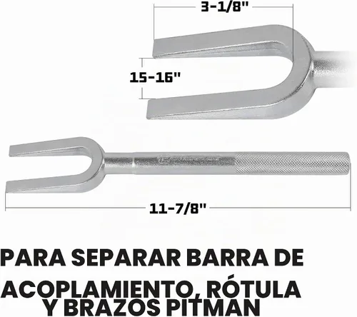 Vista 2 de Powerbuilt 648468 Barra de acoplamiento y separador de rótula, plata, 15/16 pulgadas.