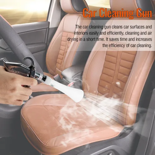 Vista 3 de Pistola de limpieza de automóviles de aluminio con boquilla cónica, soplador de aire para detalles de automóviles, pistola sopladora de aire