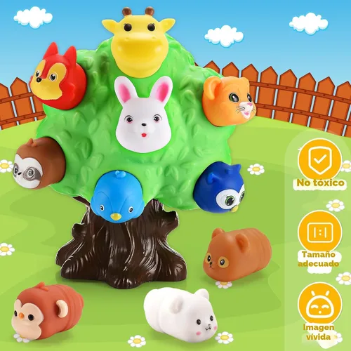 Vista 6 de Regalos para niños de 1 a 5 años, juguetes para niños pequeños, juguete educativo de animales de granja para niños pequeños de 1 a 6 años, juego
