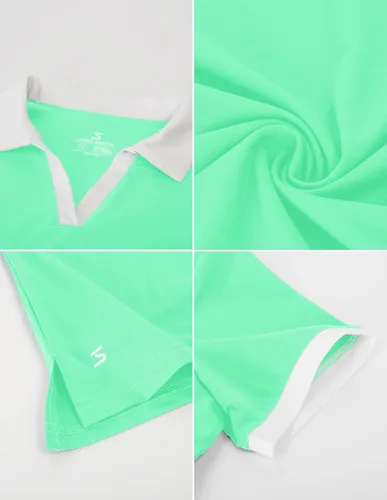 Vista 6 de JACK SMITH Camisas de golf para mujer, UPF 50+, ligeras, de secado rápido, camiseta polo de manga corta para tenis, para exteriores, tallas S-XXL