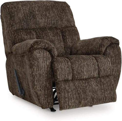 Vista 7 de Signature Design by Ashley Rampant Sillón Mecedora Reclinable Casual Manual con Brazos Acolchados, Marrón Oscuro Chocolate