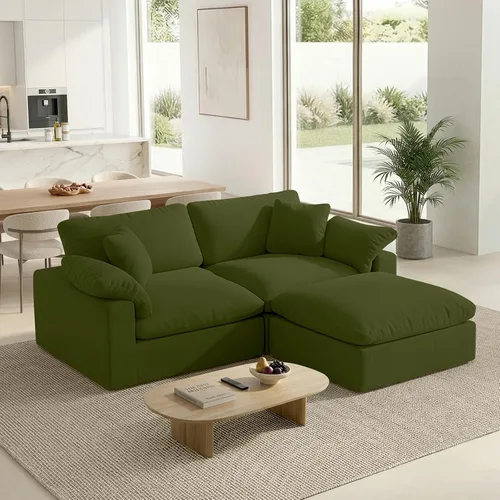 Vista 12 de Sofá modular modular con asiento profundo extra cómodo, sofás modernos negros para sala de estar, apartamento, oficina, espacio pequeño
