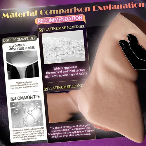 Vista 3 de Muñeca de silicona de bolsillo para masturbación masculina - Masturbador ultra realista con textura de piel en 3D, labios gruesos, muñecas sexuales