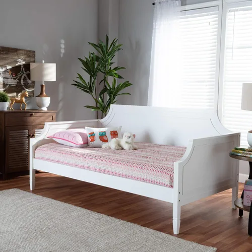 Vista 2 de Baxton Studio Sofá cama, individual, blanco