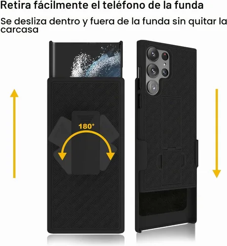 Vista 5 de Ailiber Funda para Samsung Galaxy S24 Ultra 5G, protector de pantalla