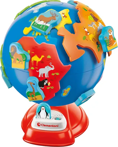 Vista 2 de Clementoni Sapientino 17730 - Mi primer mapa del mundo, juego educativo interactivo para niños de 3 a 6 años, para descubrir animales y continentes