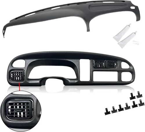 Vista 13 de ECOTRIC Cubierta de Tablero Compatible con Dodge Ram 1500 1998-2001/Dodge Ram 2500 3500 1998-2002, Cubierta Negra para Tablero