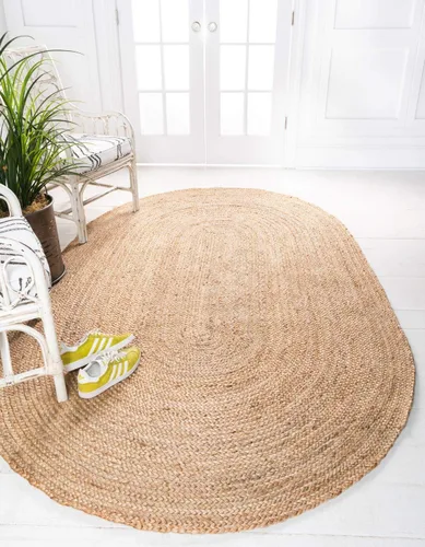 Vista 12 de Unique Loom Alfombra trenzada de la colección de yute - Dhaka (1' 2" x 6' 1", camino de mesa, gris)
