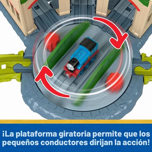 Vista 3 de Thomas & Friends Juego de tren explorando Tidmouth Sheds de Fisher-Price