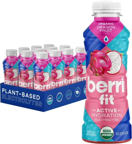 Vista 7 de Berri Fit Hidratación - Bebida deportiva natural con sabor a fruta del dragón orgánica, bebida de electrolitos a base de plantas, baja en calorías
