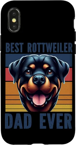 Vista 5 de Rottweiler Dad Rottie Father Dog Parent Father's Day Retro Case for iPhone 16