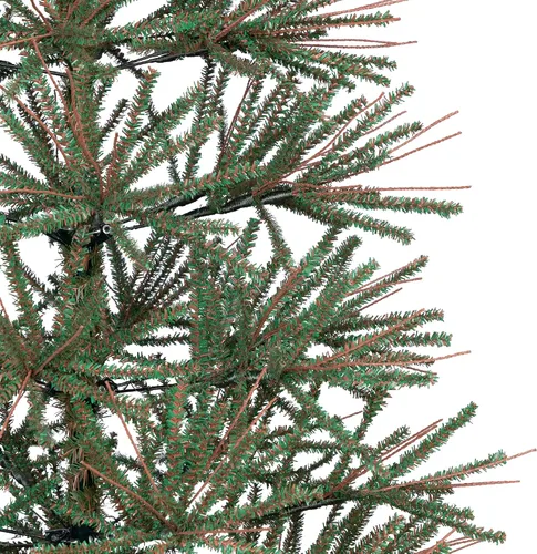 Vista 4 de Árbol de Navidad artificial mediano de dos tonos con ramita de Varsovia, 6 pies, sin iluminación