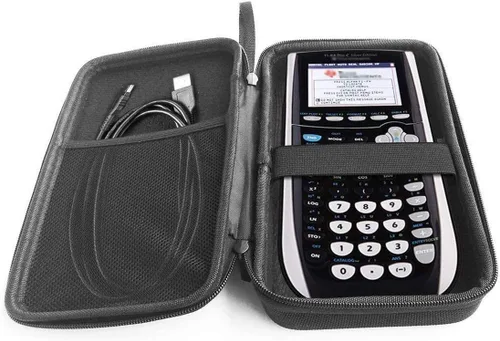 Vista 3 de Estuche rígido compatible con calculadora gráfica Texas Instruments TI-84 Plus C Silver