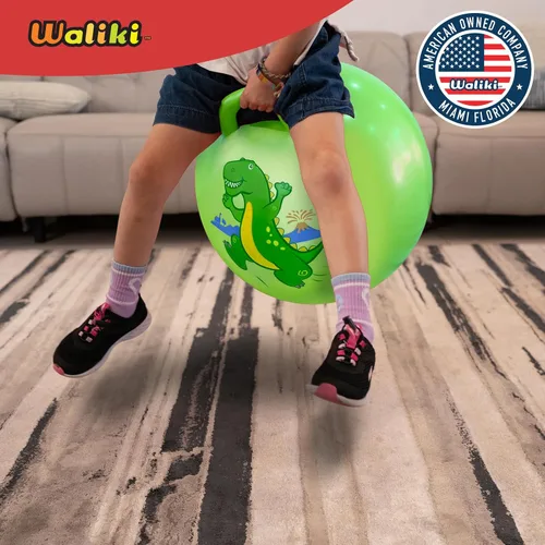 Vista 6 de WALIKI Bola de tolva de dinosaurio para niños de 3 a 6 años T-Rex Hop Ball Hippity Hop Sit & Bounce Toy con bomba Dinosaurio de salto