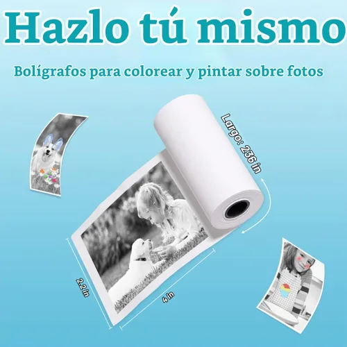 Vista 3 de Rollo de papel de impresión de 10 rollos de repuesto funciona con cámara instantánea MINIBEAR Instantánea, apto para la mayoría de los niños, rollo