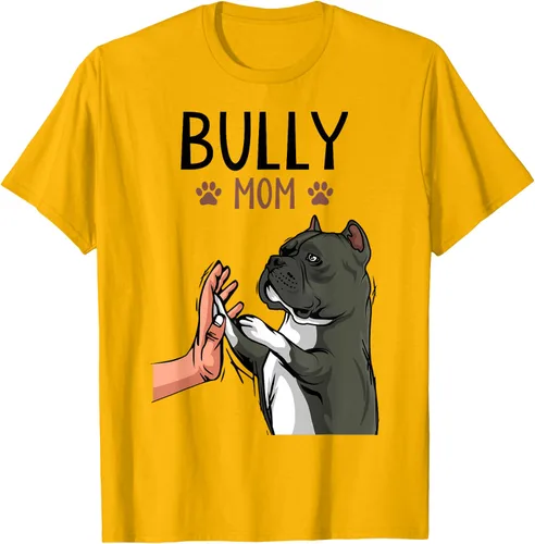 Vista 55 de American Bully Mom Cute Dog Mama Camiseta divertida para mujer, Blanco, S