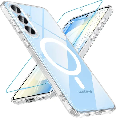 Vista 40 de OWKEY Funda magnética para Samsung Galaxy S23 de 6.1 pulgadas, para Magsafe con protector de pantalla, protección de grado militar, a prueba