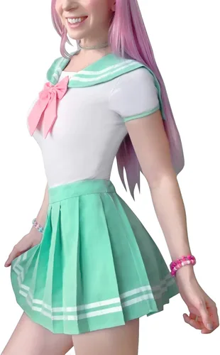 Vista 6 de Littleforbig - Pijama de algodón para enterizo, conjunto de falda mágica para cosplay