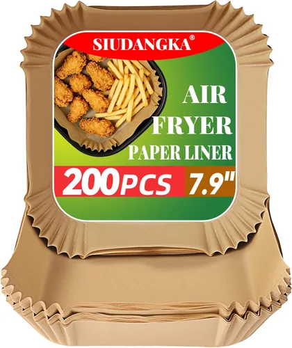 Vista 11 de SIUDANGKA Forros para freidora de aire Ninja, 100 piezas de forro de papel desechable para la mayoría de las freidoras de aire de 4 a 8 cuartos 125