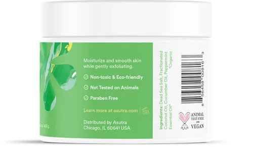 Vista 3 de El mejor exfoliante corporal orgánico, 100 % sal pura del mar muerto, ultrahidratante y humectante con Jojoba para suavizar la piel, aceites
