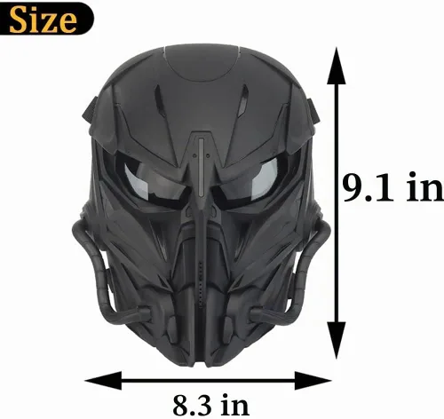 Vista 5 de Airsoft Máscara protectora de cara completa, pasamontañas, para deportes al aire libre, CS, cosplay, disfraces, cine, rodaje