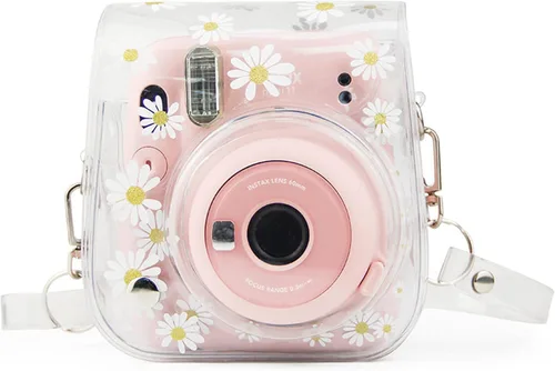 Vista 3 de Yitengteng Funda para cámara Fujifilm Instax Mini 11/9/8, cubierta protectora de cámara de PVC ajustable, bolsa transparente con correa