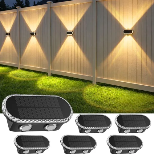Vista 12 de Luces solares para valla al aire libre: paquete de 2 luces de pared