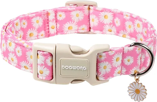 Vista 31 de DOGWONG Collar de perro de San Valentín, collar de perro con estampado de corazones para perros grandes, lindos collares de primavera, hembra