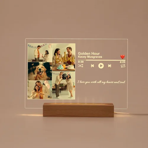 Vista 14 de Placa de música personalizada, cubierta de álbum de canción personalizada, marco de fotos personalizado, arte de vidrio, regalo de fotos, regalo