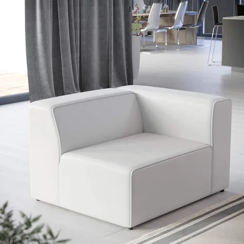 Vista 18 de Modway Mingle Sofá seccional de cuero vegano Silla con brazo izquierdo en gris