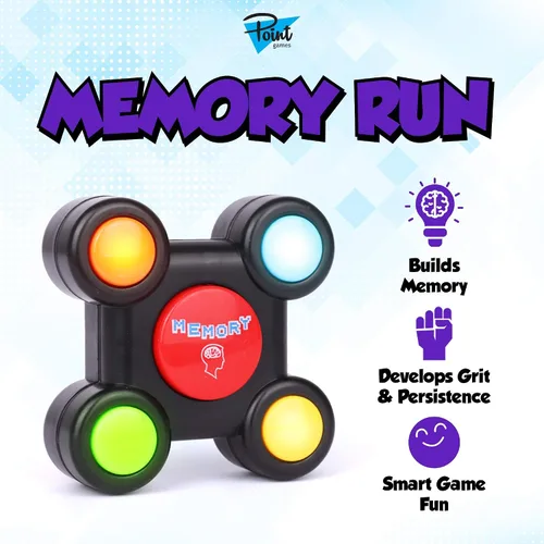 Vista 2 de Point Games Memory Run - Juego electrónico de memoria portátil con luces - Juego competitivo de desafío laberinto - Desarrollo cognitivo cerebral
