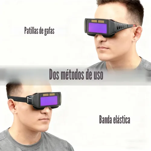 Vista 2 de T TOVIA Gafas de Soldadura LCD de Seguridad Protectoras con Energía Solar de Oscurecimiento Automático con Sombra Ajustable, Gafas de Soldadura de 2
