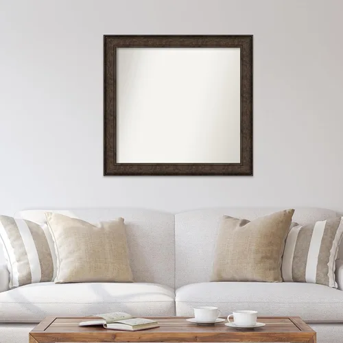 Vista 1125 de Amanti Art Espejo de pared personalizado no biselado (25 x 25 pulgadas), marco de bronce acentuado, varios tamaños personalizados, espejo de baño