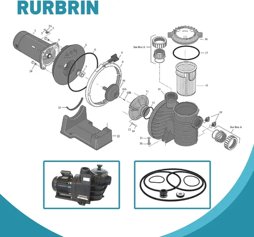 Vista 6 de PS-200 Kit de reparación de reconstrucción apto para bomba de piscina Pentair Challenger Go-Kit 5, sello de eje y junta tórica reemplazar piezas
