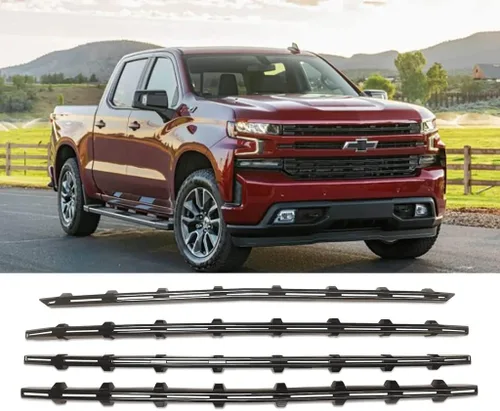Vista 2 de CHIESMA Cubiertas de parrilla para Silverado 1500 para Chevy Silverado 1500 LT RST 2019-2022 Cubierta de parrilla delantera parachoques delantero