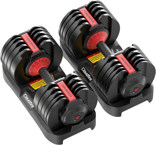 Vista 8 de New Upgraded Adjustable Dumbbell Set of 2 (52.5 lbs/25 lbs), 15/9 Weights Dumbbell Set with Safe Locking System, Quick Adjustable Dumbbells For Men