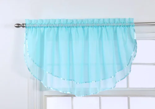 Vista 45 de Stylemaster Elegance Cenefa recta de gasa transparente, 60 x 14 pulgadas, color dorado