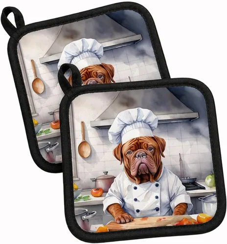 Vista 62 de Caroline's Treasures Coton de Tulear El Chef Par de Agarraderas de Ollas de Cocina Resistentes al Calor Juegos de Agarraderas de Ollas Almohadillas