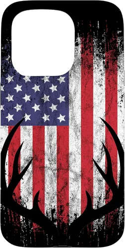 Vista 14 de Deer Hunting American Flag Whitetail Buck Antlers Case for iPhone 17