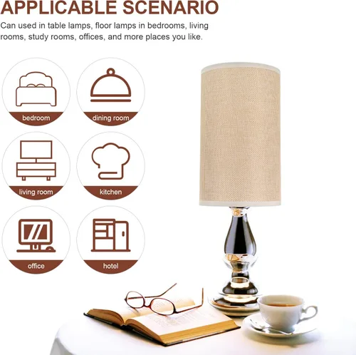 Vista 7 de BESPORTBLE Elegante pantalla de tela cubierta de luz nocturna para escritorio lámpara de pared