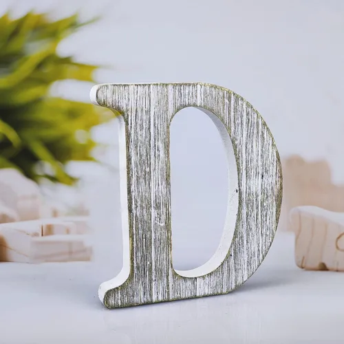 Vista 29 de Letras de madera rústica sin terminar de 4 pulgadas para decoración de pared, letras decorativas de pie en rodajas, decoración de tablero