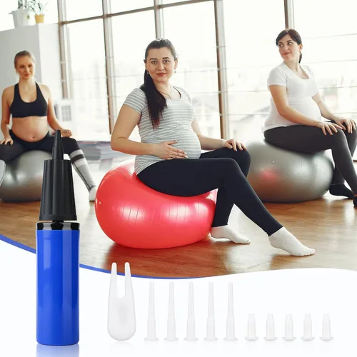 Vista 3 de Luter Kit de bomba de bola de ejercicio, 12 bombas de aire de mano para pelotas con tapón de bola de ejercicio, kit de repuesto de bomba de mano