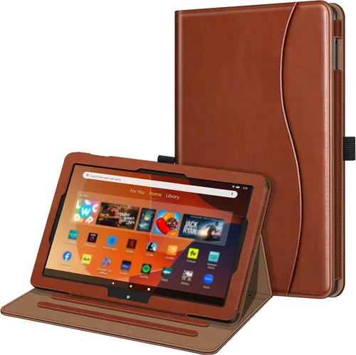 Vista 11 de Fintie Funda para tableta Amazon Fire HD 10 (13ª/11ª generación, versión 2023/2021) – Funda de soporte multiángulo con bolsillo de encendido y Negro