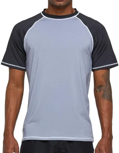 Vista 14 de Arcweg Rashguard Men Swim Short Sleeves Diving UV Protection UPF 50+ Elastic Rash Vest Loose Fit Top Swimming Quick Drying