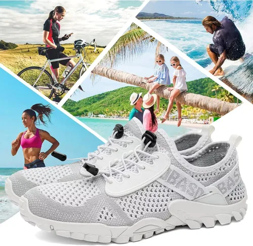 Vista 7 de SOBASO Zapatos de agua para mujeres y hombres, secado rápido, para natación, playa, zapatos acuáticos para deportes acuáticos, buceo, senderismo